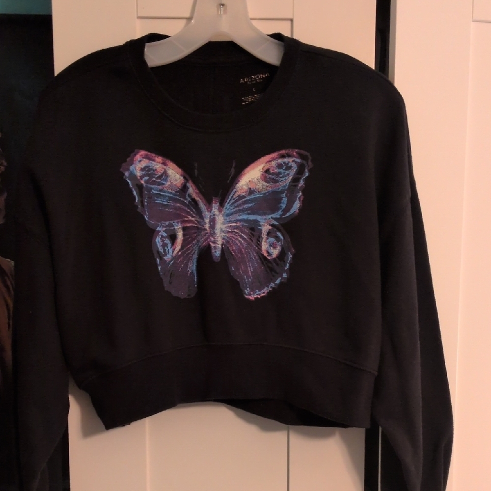 Arizona Jean Company Black Butterfly Sweatshirt
